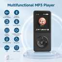 128GB MP3 Player with Bluetooth 5.3 Earphones Included | Portable, HiFi Sound, Built-in Speaker/FM Radio/Voice Recorder/E-Book, Lossless Sound, Multifunctional, Music Player, Slim