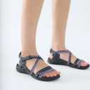 UBFEN Womens Hiking Sandal Sport Sandal Outdoor Comfortable with Adjustable Straps (8, Blue)