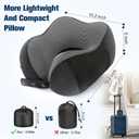Neck Pillow for Traveling, Travel Pillows for Airplanes,100% Pure Memory Foam Travel Neck Pillow, Adjustable Flight Pillow, Portable Plane Accessories with Eye Mask, Earplugs, Carry Bag