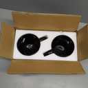 BYCNZB 30oz Super Large Ceramic Coffee Mugs Large Handles Set of 2 (black)