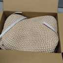 5 Pack Small Woven Storage Baskets for Shelves, Cotton Rope Baskets Organizer for Bathroom, Closet & Nursery, Decorative Storage Bins for Organizing Socks, Toys, 11.8"x7.9"x4.7", Khaki/White