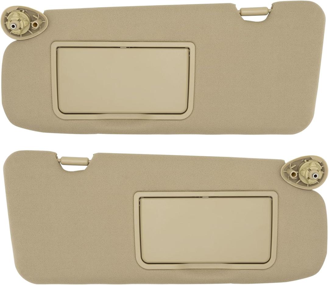 Driver & Passenger Side Sun Visor Compatible with Honda CRV 2017-2022 Sun Shade Without Light Replacement 83280TLAA02ZA 83230TLAA02ZA Color: Beige, L