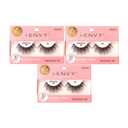 iEnvy Natural Eyelashes Lightweight False Lashes Multiangle and Volume 3D Natural Strip Lashes (3 Pack)