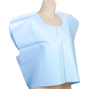 Avalon Standard Capes, Blue (Pack of 100) Tissue/Poly/Tissue Short-Sleeve, Open-Back Exam Capes Short, Disposable Medical Gowns Standard Size (30 x 21) Latex-Free Medical Supplies (913)