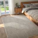 FinRec 4x6 Washable Area Rugs for Bedroom Living Room, Low Pile Thin Rug Solid Color, Non-Slip Carpet Indoor for Home Decor (Greige/White)