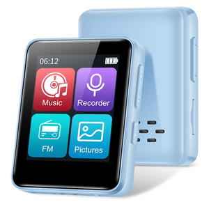32GB MP3 Player with Bluetooth, 1.8 inch Screen, with FM Radio, Recorder, Portable Sport HiFi Music Player Up to 512GB, Blue