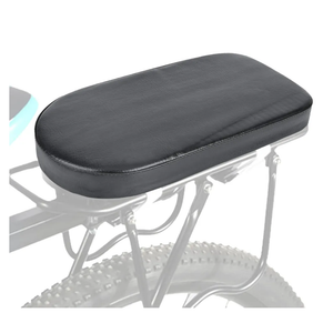 Bicycle Manned Cushion, Black PU Bike Rear Saddle Mountain Bike Back Shelf Seat Cushion, Wide Soft Pad Bicycle Accessory for School Sports Trail Riding