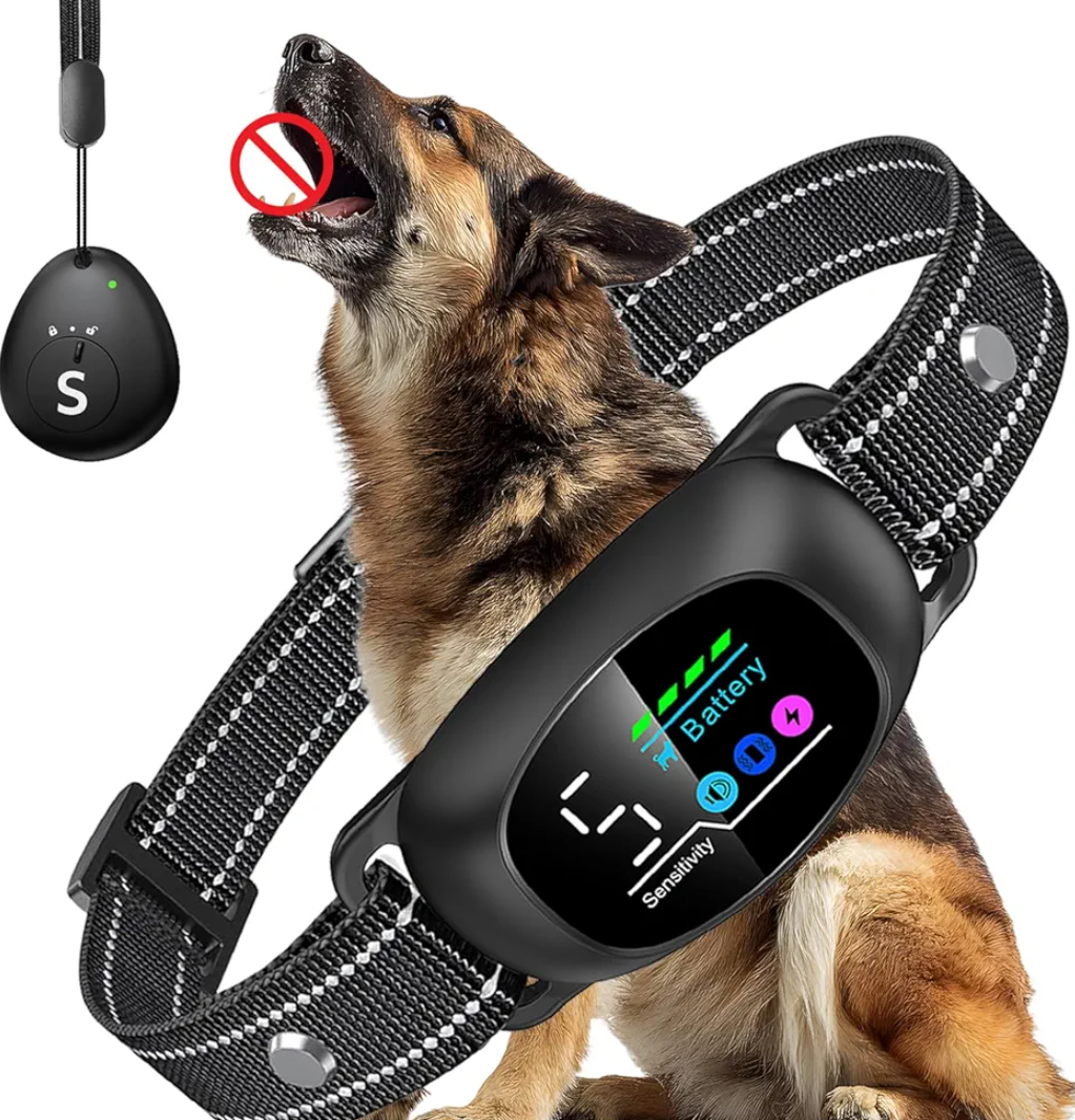 Dog Bark Collar with Remote – 2-in-1 Automatic & Manual Modes, Smart Anti Bark Dog Training Collar with Beep, Vibration & Shock, 330FT Range, IP67 Waterproof, Rechargeable (8-150lbs