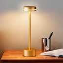 Gold Modern Cordless Table Lamp Rechargeable, Aluminum Touch Lamp & 4000mAh Battery Operated, 3000K LED Table Lamps for Home Decor, Dining, Reading, Desk, Bedroom, Gift
