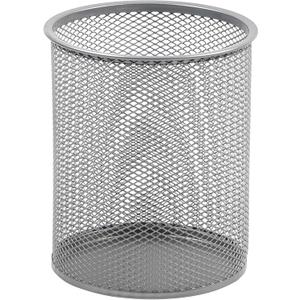 YBM HOME Office Round Desk Steel Mesh Pencil Cup Pen Holder Silver, 2374 (Medium)