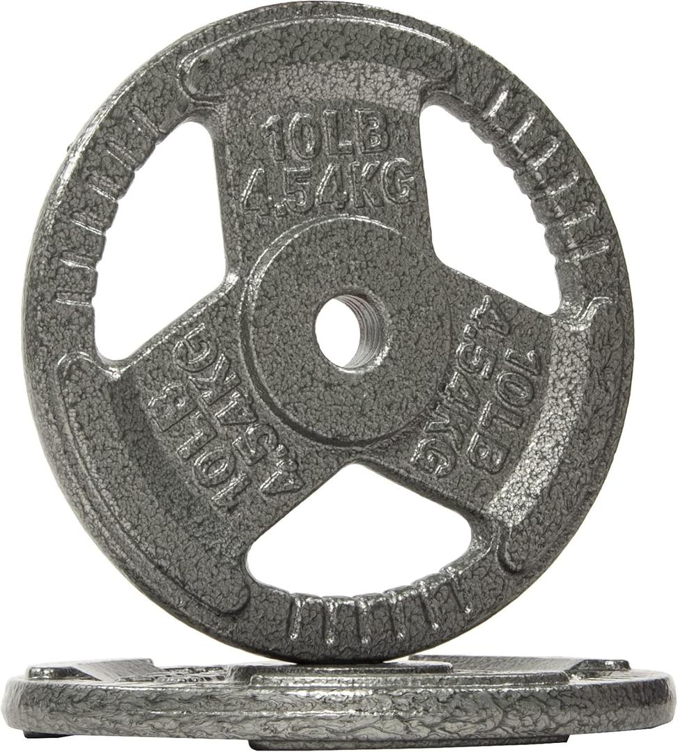 2-Inch Olympic Cast Iron Weight Plate for Strength Training & Weightlifting, 10LB (Pair)