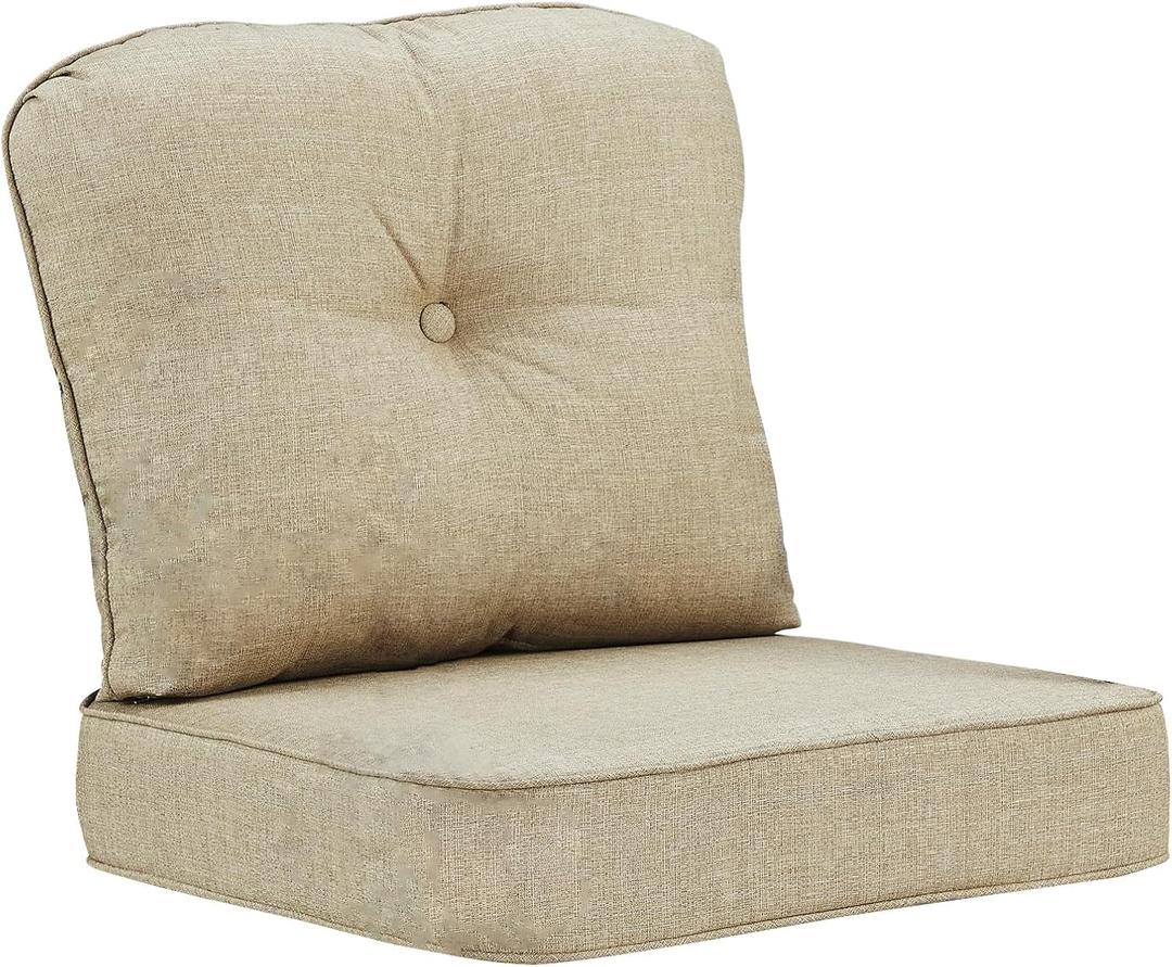 Oakland Living 28 x 26 Outdoor Patio Deep Seating Cushion Set in Tan with Ties, 21.5" L x 25 W x 7.87" H