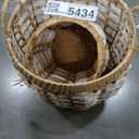 Set of 2, White Rattan Basket with Handles, 11" and 7" 