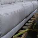 Lexicon Manual Double Reclining Sofa, Polished Microfiber Upholstered 3 Seater Manual Sofa Recliner for Living Room, Wall Hugger, Easy Assembly, Beige