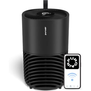 PuroAir 130i HEPA Air Purifiers for Home Pets - Covers Up To 600 Sq Ft - Filters Up To 99.9% of Pollutants, Smoke, Pollen, Dust - Quiet HEPA Air Filter - Air Purifiers for Bedroom (Black)