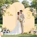 Champagne Arch Covers 3 Set - 6FT, 6.6FT, 7.2FT Arch Backdrop Cover Spandex Fitted Wedding Arch Stand Covers for Bridal Shower Wedding Baby Shower Birthday Party Banquet Photo Background Decorations