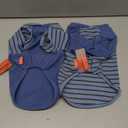 KYEESE 2Pack Dog Sweater, Soft Puppy Sweatshirt Stretchy Pullover Dog Sweater for Small Dogs Boy, Lightweight Fleece Cat Shirt Pet Clothes with Sleeves, M (Medium (8.5-13lbs), 02# Blue+Stripe)