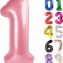 1 Balloon - Pearlescent Pink Birthday Number Balloons, 40 Inch Large Foil Balloons for Men Women Boys Girls Pearlescent Pink Themed Birthday Decorations