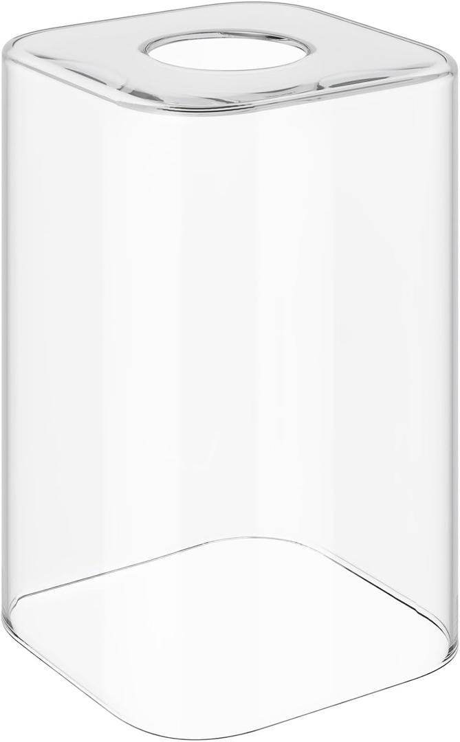 1PCS Square Glass Lamp Shade, L3.94" x H5.91" Clear Glass Lamp Shade Cover for Vanity Light Fixtures Floor Lamp Chandelier Pendant Light