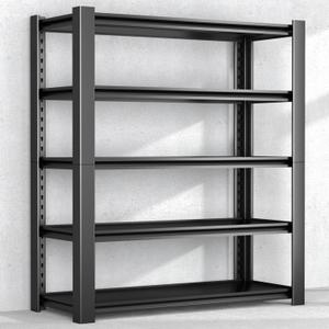 76.6" H Heavy Duty Garage Shelving Unit, 60" W Adjustable Metal Storage Rack, 5-Tier Metal Shelves, 24" D Industrial Shelving for Garage, Basement, Workshop, Heavy Duty Storage Shelf.1Pack