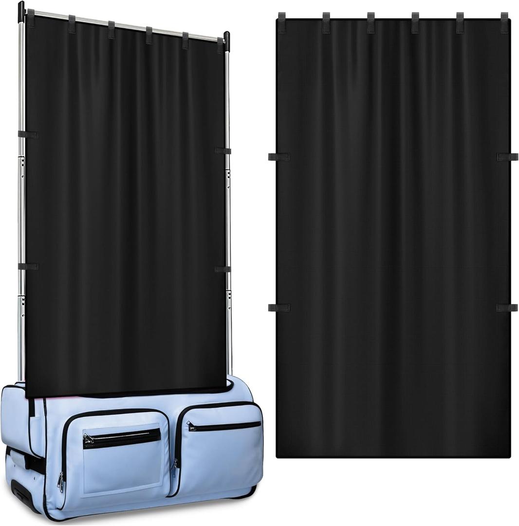 RunNico 59'' x 31.5'' Privacy Curtain for Dance Bag, Portable Dancer Changing Curtain with Storage Bag, Backstage Privacy Changing Room for Training Competition Outdoor Camp (Dance Bag Not Included) (Black)