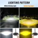 3Inch 100W Dual Color Cube LED Pod Lights with With DT Plug Wiring Harness Kit, White Offroad & Amber Square Fog Lamp, Flood Hood Ditch Light Fit for Trucks Jeep SUV SXS Ford F150 Tacoma Raptor