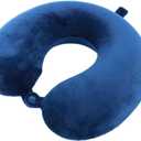 Travel Pillow,100% Pure Memory Foam U Shaped Neck Pillow,Super Lightweight Portable Headrest Great for Airplane, Car,Home,Office,Sleeping Rest (Blue)