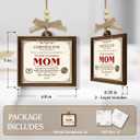 8 x Wooden Ornament for Mom, Birthday Gifts for Mom from Son and Daughter, Meaningful Certificate Keepsake for Mommy Nana, Wooden Ornament for Hanging Decor