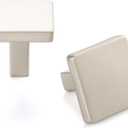 10 Pack 1-1/8 Inch, Square Brushed Nickel Cabinet Knobs Satin Nickel Drawer Knobs Silver Cabinet Pulls, ZK2401 Solid Kitchen Hardware for Cabinets Drawers Bedroom Dresser Bathroom Cupboard