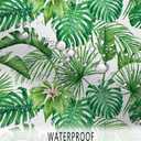 Tropical Leaf Shower Curtain, Summer Green Palms Banana Leaf Monstera Leaves Jungle Botanical Plants Bathroom Curtain Home Decor Waterproof Fabric Machine Washable with 12 Hooks, 72" x 72"