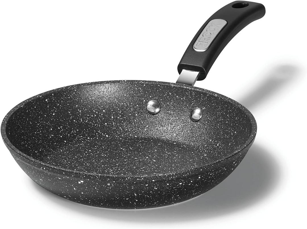 Starfrit The Rock 24 cm (9.5") Non-Stick Fry Pan - Durable Forged Aluminum - Oven Safe - PFOA Free - Easy to Clean - Black