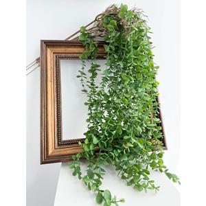 Mythlty 6 Eucalyptus Stems Artificial Hanging Plant, Fake Plastic Hanging Greenery Stems with Roots for Home Farmhouse Wall, Ceiling, Bathroom, Mantle, Outdoors Porch Decorations (6  Eucalyptus)