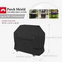 Porch Shield 58W x 24D x 46H inch Premium Gas Grill Cover Up to 56 inch, Waterproof and Fade Resistant 600D BBQ Covers for Weber, Brinkmann, Char-Broil and More, Black