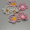 Barydat 6 Pcs Boho Nursery Decor Daisy Flower Woven Macrame Wall Hanging 3 Size Daisy Flower Wall Decor Bohemian Nursery Decorations for Home Dorm Art(Cute Color)