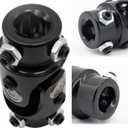 3/4" DD X 3/4" DD Steering U Joint Powder Coated Universal Steering Shaft Black