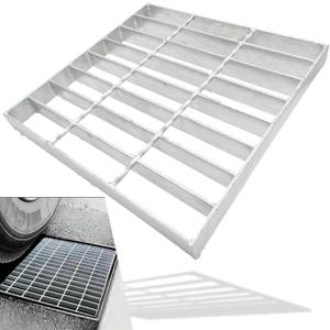 Galvanized Steel Drain Grate for NDS 12x12 Catch Basin, Outdoor Drain Cover for Polylok, B Class Replacement Sewer Grate, Durable Heavy Duty Channel Grate, Square Drainage Grate