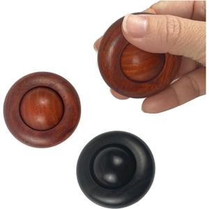 2pcs Silent Fidgets Toys for Adults ,Stress Relief Fidget Roller Wooden Quiet Fidget Toys for Men Women Office Anxiety Noiseless Sensory Toys (Black and Brown)