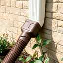 Prestantious 16.5ft Long Gutter Downspout Extensions, 3.1" OD Downspout Extender Pipe for 2"3" and 3"4" Downspout, Inside Diameter 2.6 Inches, Flexible Pipe Stretched Length 16.5ft, Brown,1-Pack