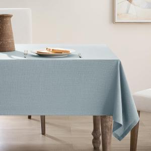 Dusty Blue Rectangle Tablecloth 55 x 120 Inch Linen Table Cloth for 8 Foot Rectangle Table Wrinkle Resistant Washable Fabric Cloth Tablecloth for Buffet Holiday Party Dinner Wedding