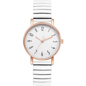 Avaner Women's Big Dial Watch Easy Reader Watch Elastic Stretch Band Wristwatch