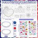 Funrous 24 Sets 4th of July Card Making Kits DIY Patriotic Pom Pom Art & Crafts with Diamond Stickers USA 4th of July Make Your Own Card Kits for Kids 250th Anniversary Classroom School Activities