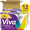 Viva Signature Cloth Paper Towels, Task Size, 12 Family Triple Rolls, 141 Sheets per Roll