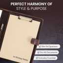 Leather Portfolio Genuine Full-Grain Leather Professional Clipboard with Pen Loop, A4/Letter Notepad Holder with Card Slots Interview File Business Padfolio | Luxury Gift for Men & Women