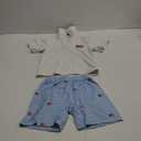 4th of July Baby Boy Outfit Toddler USA Flag Polo Shirts Gingham Plaid/Stripes Shorts Set Independence Day Clothes, Size:120