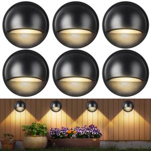 6 Pack Low Voltage LED Deck Lights Kits,Warm White Deck Lighting with 12-36V AC/DC Waterproof IP67 Landscape Step Night Light 2.5W 2700K for Yard Step Garden Stair Patio Pool Floor Corner Decoration