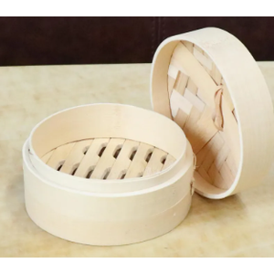 Steaming Basket with Lid and Steaming Cloth Reusable Dumpling Steamer Bamboo Steaming Basket for Veggie Fish Seafood Cooking
 (Gold, Silver)