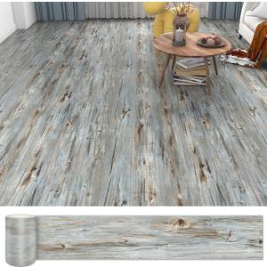 Lareko 108 Sq.Ft,Wood Peel and Stick Floor Tiles,72 Pack Grey Vinyl Flooring (No Adhesive Residue) 36"6" Waterproof and Non-Slip Laminate Flooring for Renters Bathroom, Living Room(Dust Gray)