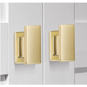VEHCIL 6 Pack Square Brushed Gold Cabinet Knobs,Single Hole Cabinet Handles Gold Knobs for Cabinets and Drawers Cupboard Closet Bathroom Dresser Hardware,Solid Zinc Alloy