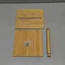 Bamboo Napkin Holder for Table, Square Napkin Holder with Weighted Arm, Wooden Cocktail Paper Holder for Kitchen, Dinning Room and Party