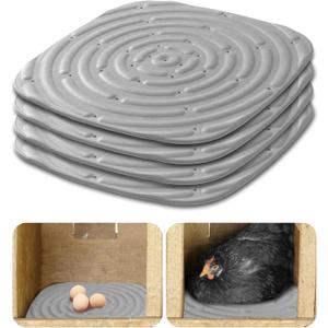 Skimzy Chicken Nesting Box Pads, 12 x 12 in Washable Reusable Nest Box Liners, 8-Pack, Breathable Drainage Design, Gray